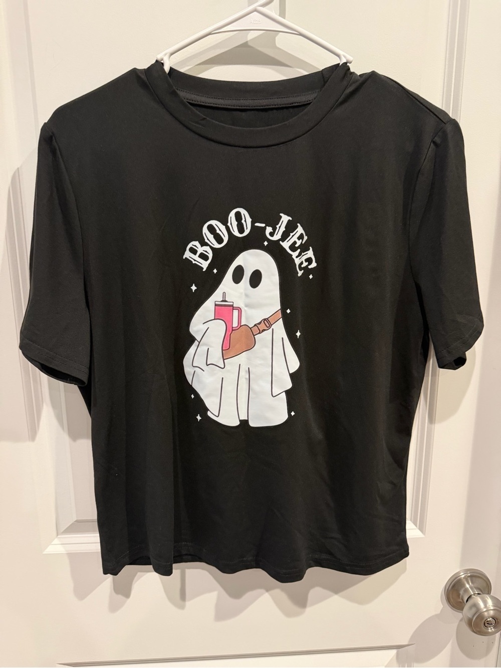 SHEIN Black Tee with White Ghost 'Boo-Jee' Graphic Size XL